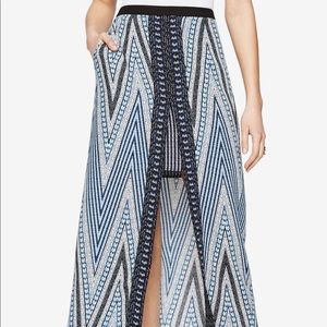 BCBGMAXAZRIA Jane Chevron Print Maxi Skirt